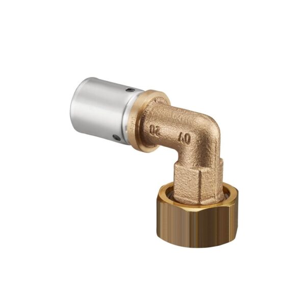 COUDE A SERTIR AVEC ECROU, 20x2,5mm x 3/4"F