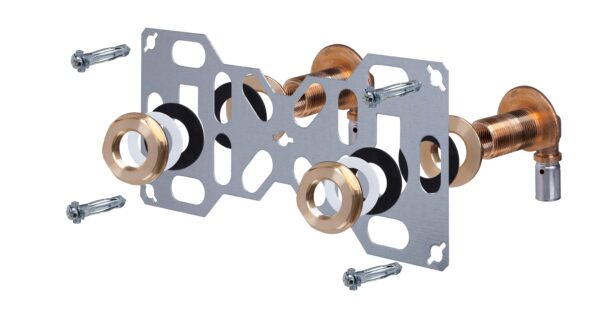 PLATINE DE DOUCHE AVEC FIXATIONS ET RACCORDS A SERTIR DN20